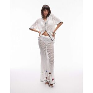 Topshop Cream Floral Knit Maxi Skirt – Size Small (4–6) NWT